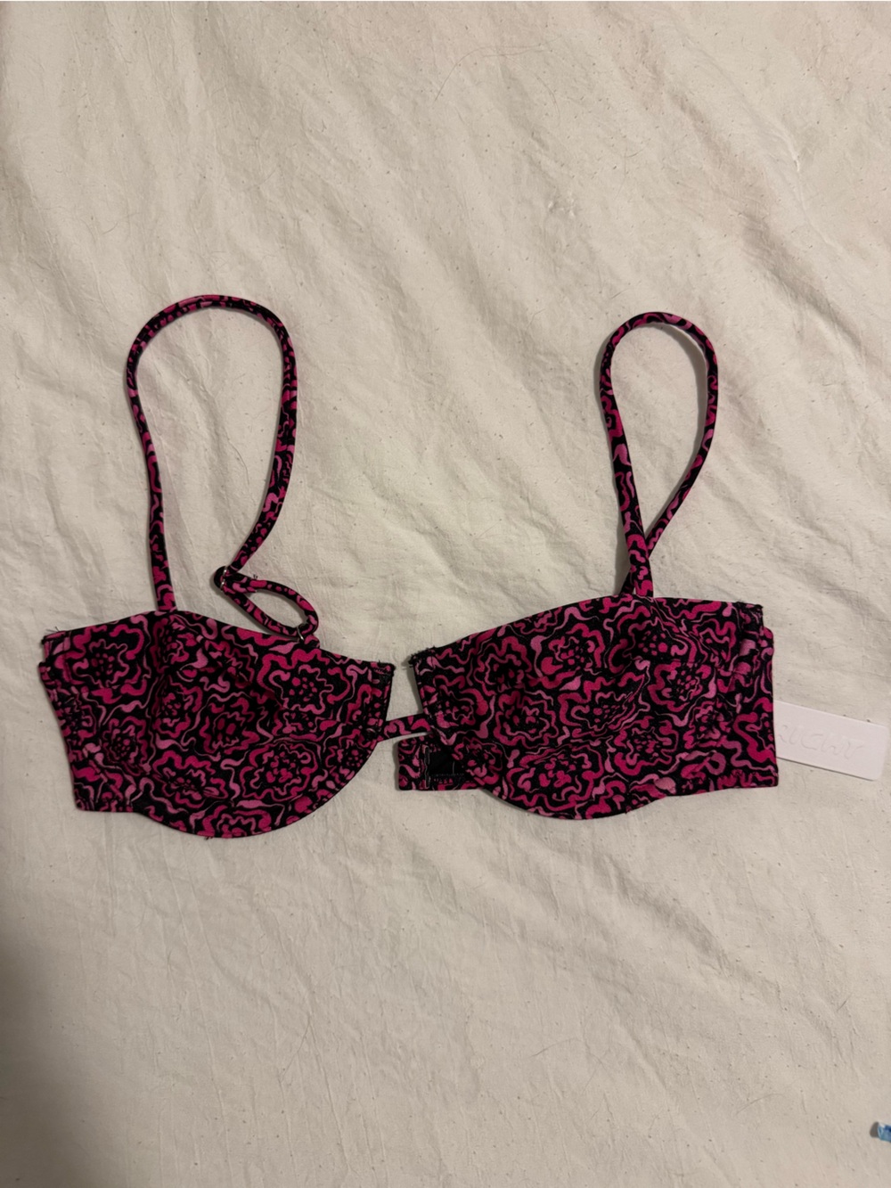 Women’s Pink Floral-Print Bikini Top